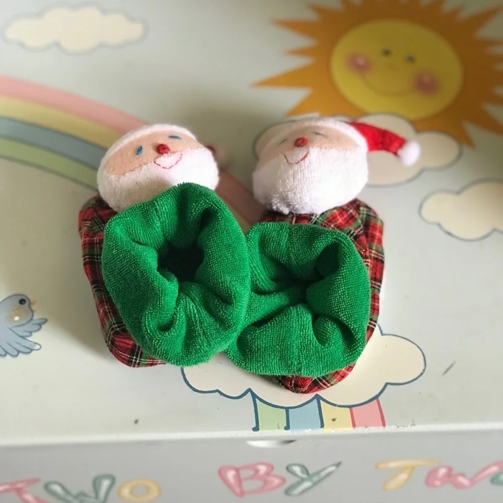 Rare Vintage 1970’s Baby Santa Slippers
